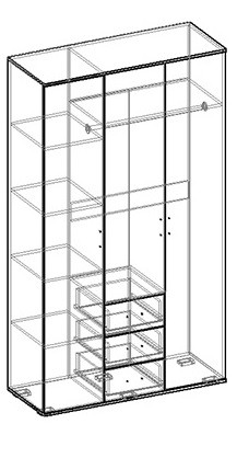 Альтернатива шкаф трехстворчатый в Якутске - yakytsk.mebelnovo.ru | фото