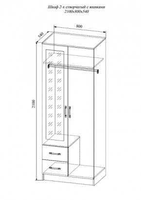 Шкаф двухстворчатый Софи СШК 800.3 в Якутске - yakytsk.mebelnovo.ru | фото